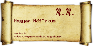 Magyar Márkus névjegykártya